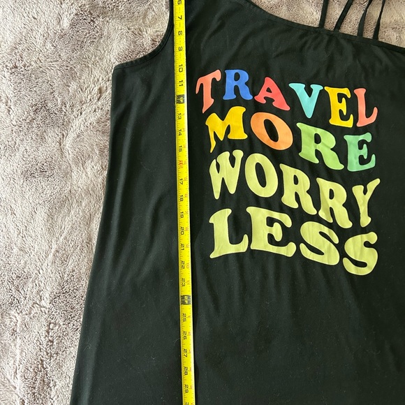 Women’s Travel More Worry Less Top. Great for vacay! Never worn.  NWOT. - Picture 4 of 5